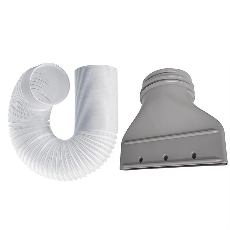 A74G-Flat Hose Adapter Window Vent Kit Air Conditioning Hose Connector Portable Ac Hose Coupler With Pipe