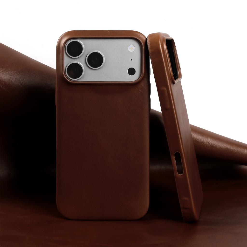 Премиальный задний чехол из натуральной кожи для iPhone 17Pro 16pro Max 15 14 13 12 11 Бизнес Полностью закрывающий Защитный чехол Чехлы для телефона