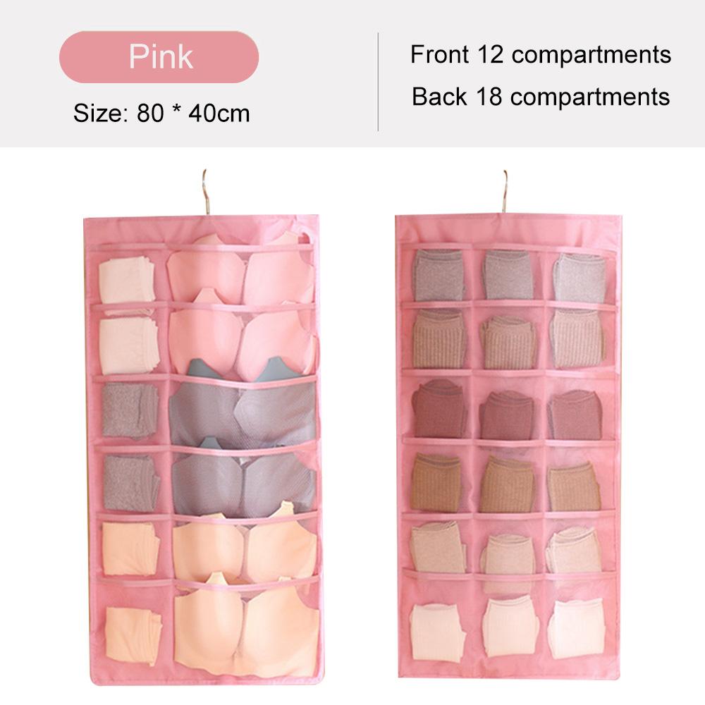 Двусторонняя подвесная сумка, складная сумка для хранения одежды, прозрачные носки, бюстгальтер, вешалка для нижнего белья, сумки-органайзеры для гардероба