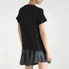 Solid Color Lace Hollow Pleated Top V-Neck Pullover Short Sleeved T-Shirt For Women