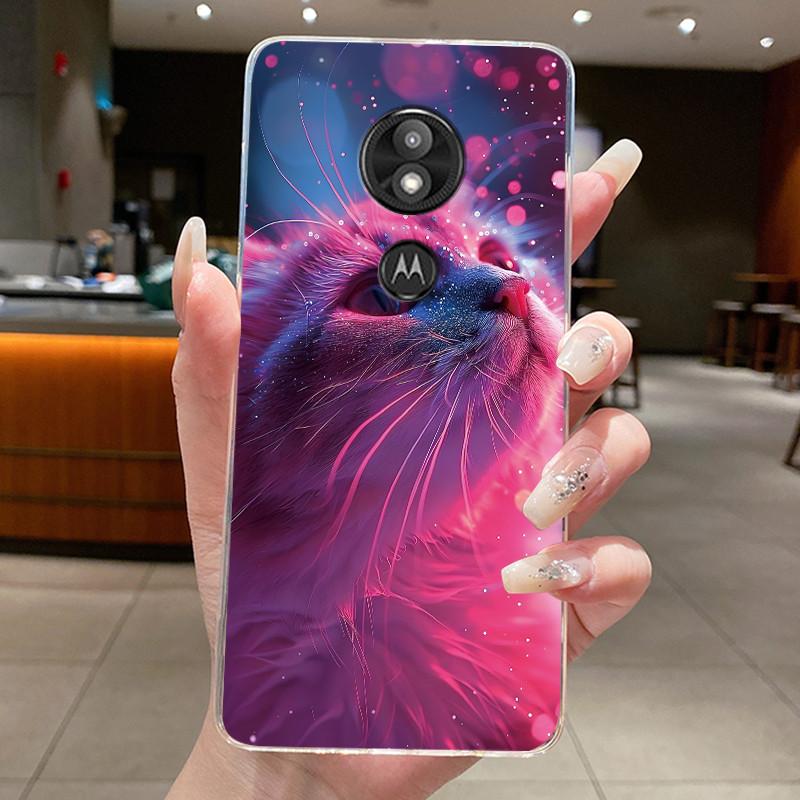 Casing For Motorola Moto E5 Play / E5 Plus Case Aesthetic Fashion Cute Cat Soft Silicone Back Cover Transparent TPU Phone Case