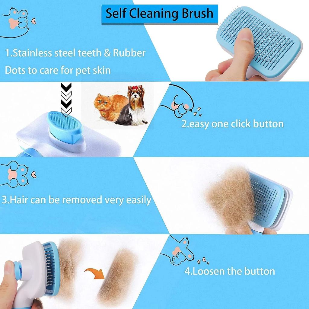 Dog Hair Removal Brush, Cat and Dog Hair Combing and Care Combing, Long Hair, Dog Pet Hair Removal, Cleaning, Bathing Brush, Dog Supplies