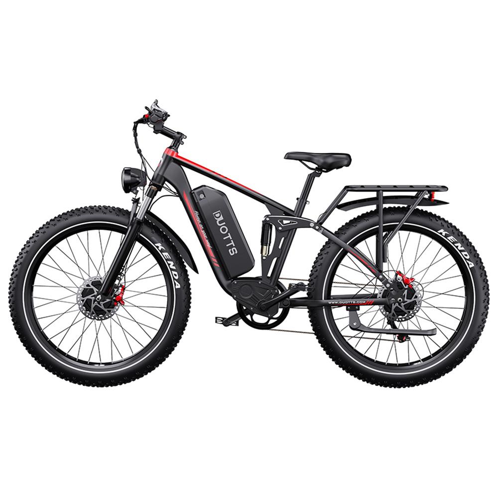 Electric Bicycle All Terrain Duotts 26" 750Wx2 Motor Fully Suspended Adult Electric Bicycle Max Load 150Kg Shimano 7 Speed Black S26