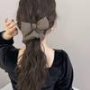 Новые хлопковые резинки-скранчи с бантом Однотонные эластичные резинки для волос Держатель для хвоста Утолщенные резинки для волос Девочки