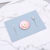 Direct supply monochrome rectangular non-slip granular thermal insulation pad, modern simple oil-proof leather dining table mat bowl mat