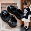Girls' Leather Shoes 2025 Spring and Autumn New Children's Black Performance Shoes Girls' Foreign Princess Shoes Medium and Older Children's Single 