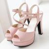 Модные сандалии-гладиаторы женские летние туфли сексуальные высокие каблуки сандалии на платформе элегантные розовые белые синие туфли для свадебной вечеринки женские