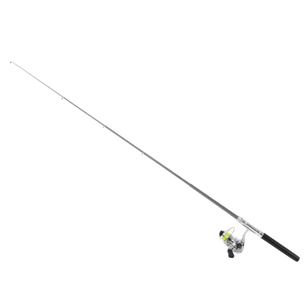 Портативное мини удилище в форме ручки, карманное выдвижное удилище с катушкой, черное