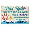 Pool Zone Metal Sign Its  OClock at the Pool Vintage Pool Sign Funny Pool Decor Tiki Bar Wall Art Outdoor Decor
