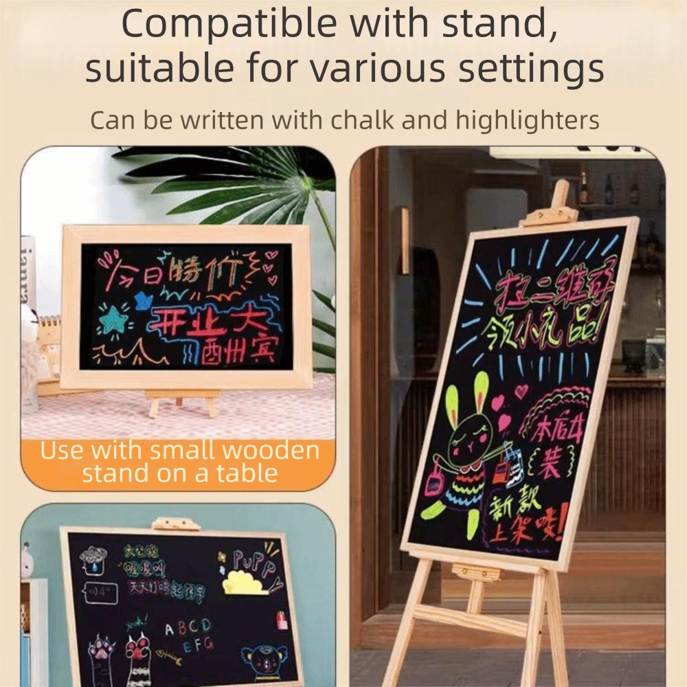 Freestanding Blackboard Wooden Mini Board Activity Sign Drawing Board Tabletop Menu Board