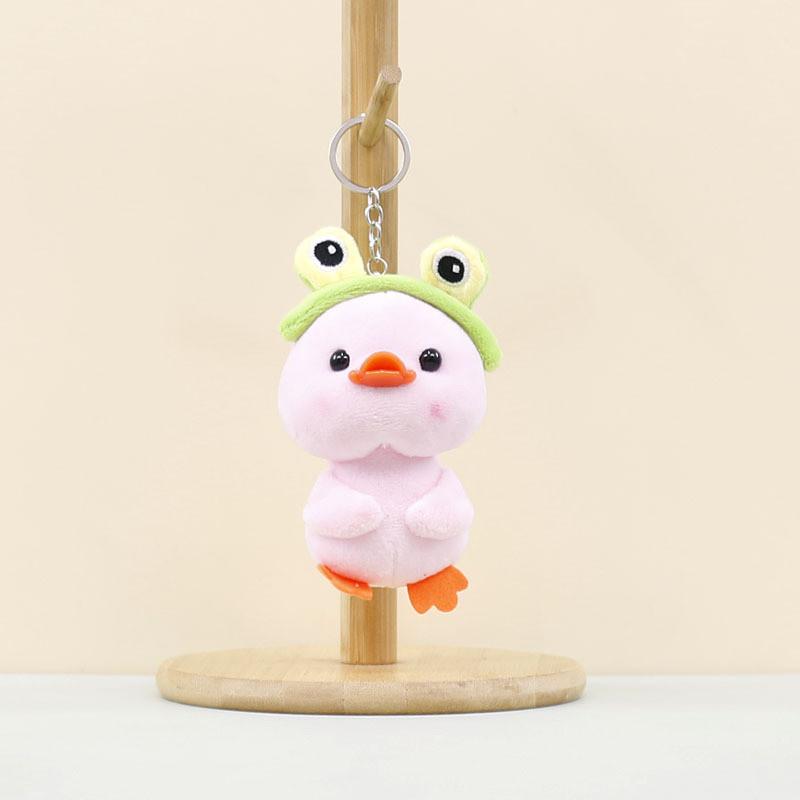 Очаровательный плюшевый брелок в виде утенка, милый плюшевый аксессуар в виде желтого, белого, розового утенка