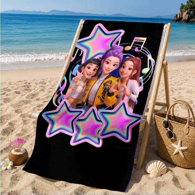 K-pop Demon Hunter Adventure Beach Towel, Quick-drying, Easy to Care for, Suitable for Both Fitness and Beach Vacations,Sports Essential