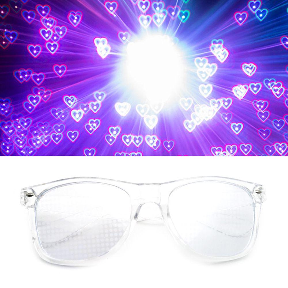 Fashion Retro Spectacles Night PC Glasses Heart Effect Glasses Eyewear Accessories Women Sunglasses