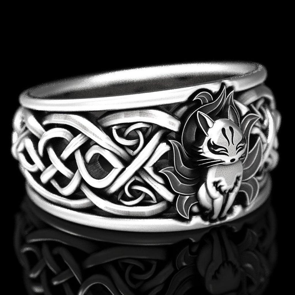 Viking Fox Celtic Ring - Retro Fashion for Men