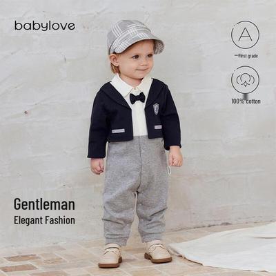 Хлопковый комбинезон Babylove в стиле джентльмена