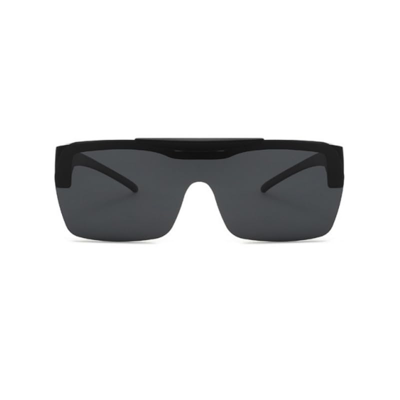 Polarized Sunglasses that neatly fit over with UV ideal for driving and TR90 B1718 [FEISEDY] Flip-up eyeglasses. Over-sunglasses protection, tunnels.
