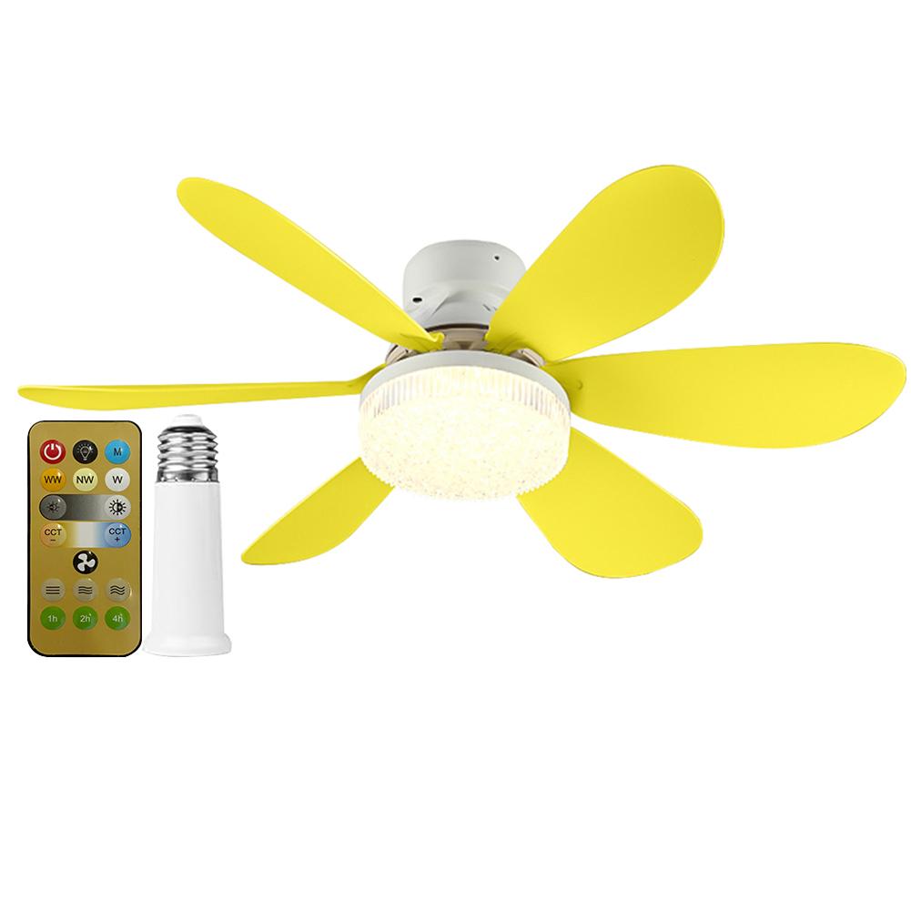 Ceiling Fan LED Lamp E27 Base 42cm Modern LED Ceiling Fan Remote Control Low Profile Ceiling Fan for Bedroom Living Room Kitchen