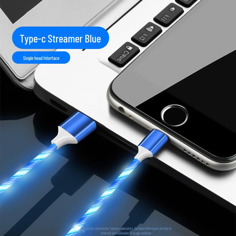 Светящийся кабель для зарядки Streamer для Apple, Android, Type-C, Huawei — красочный и светящийся для автомобиля.