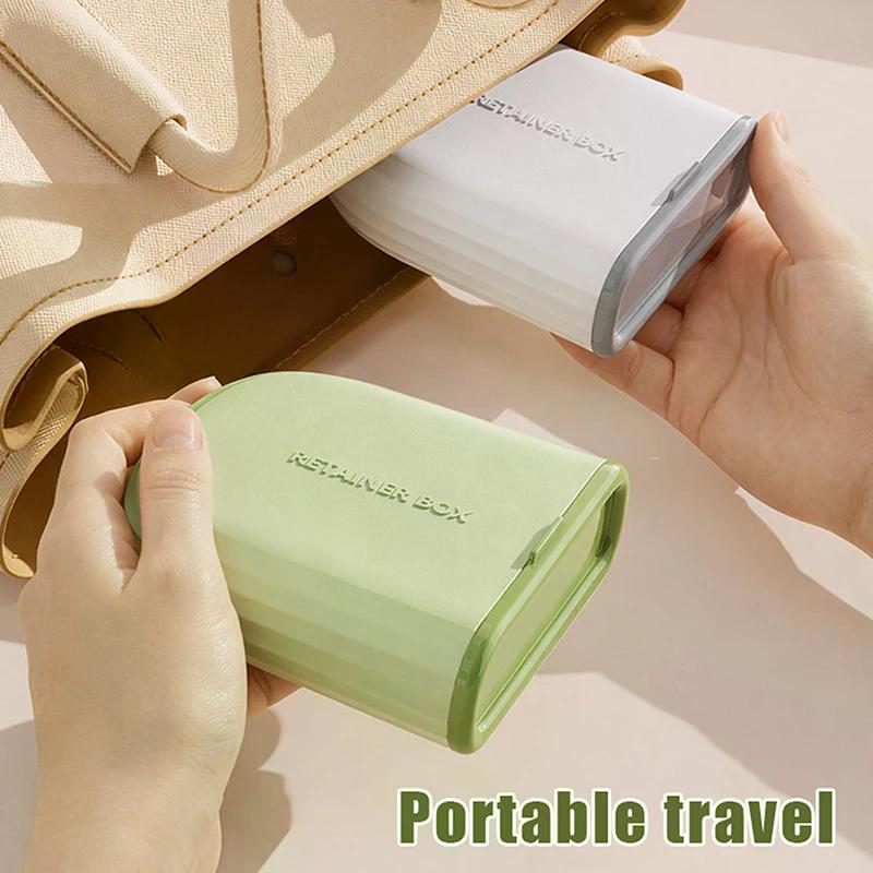 1pc Sleek Portable Invisible Orthodontic Case Sealed Storage For Travel-Friendly Braces & Retainers, No Batteries Required