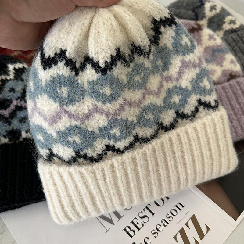 Вязаная шерстяная шапка для женщин на осень и зиму, универсальная, в стиле ретро, теплая, подчеркивающая лицо, модная, высокого класса, для улицы, защищающая от холода, шапка-бини