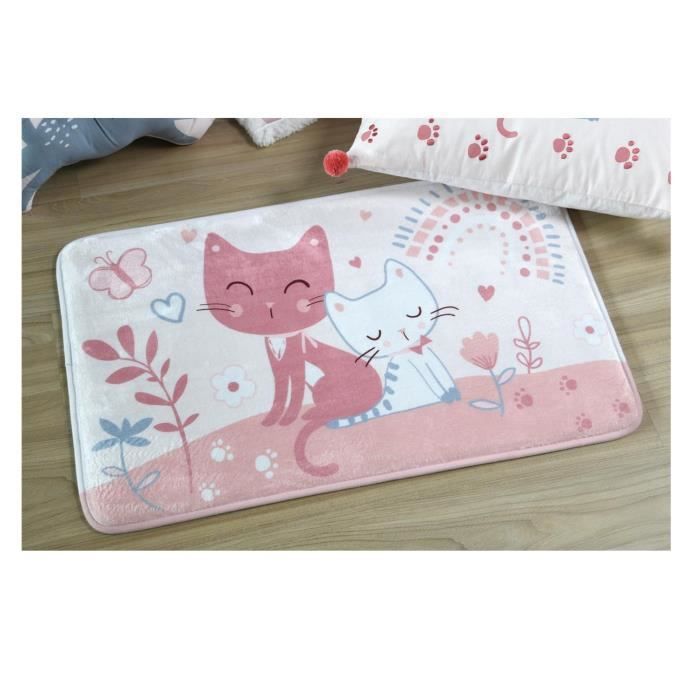 Tapis - Les chats - 75 x 45 cm - Velours - 100% Polyester - Oeko-Tex®