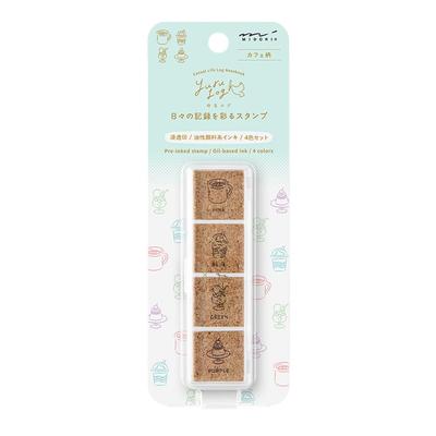 Штамп Midori Yurulog, узор "Кафе", 35616006
