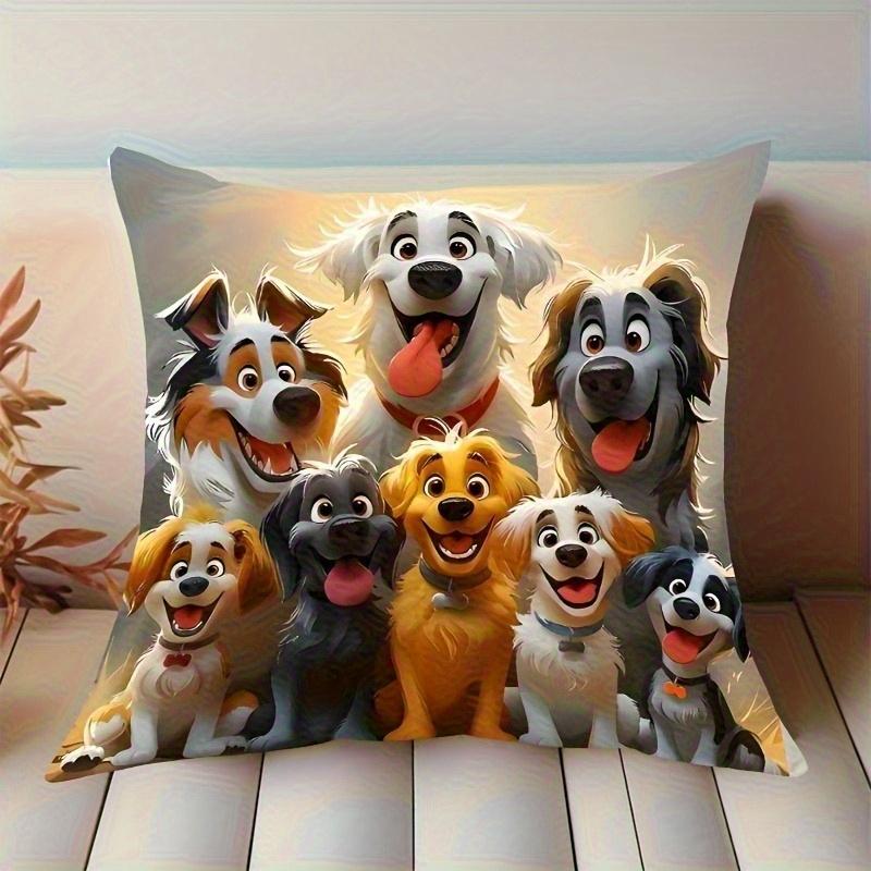 Vikama Puppy Print Short-Pile Fleece Pillowcase - Home Room Bedroom Decor Architectural Collectibles