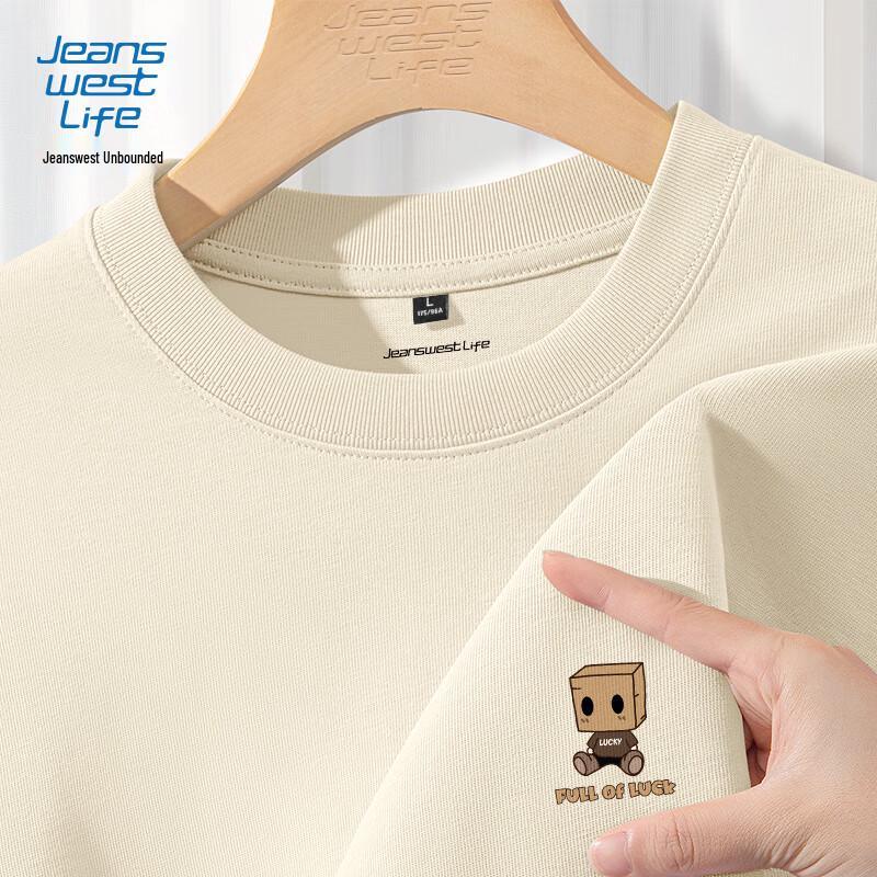 JEANSWEST LIFE Мужская хлопковая футболка с длинным рукавом свободного кроя