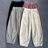 Simple Japanese Sweet High-waisted Corduroy Fleece Harem Pants Loose Thick Cotton Slacks Autumn Winter Pants