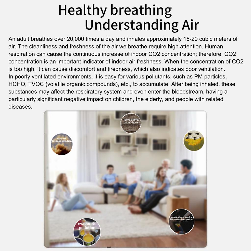 18 в 1 Измеритель HCHO, Измеритель температуры и влажности с цветным экраном для дома, офиса, Обнаружение в помещении