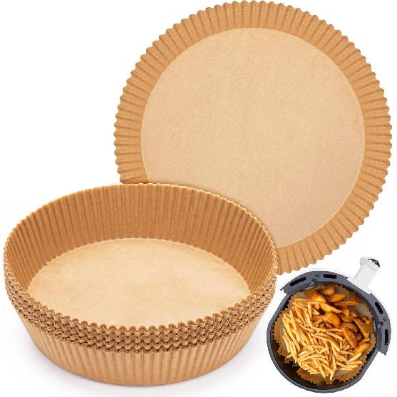 100pcs Air Fryer Disposable Liner - 7.9inch Non-Stick Parchment Paper for Baking, Roasting, Microwave - Oil-proof, Food Grade