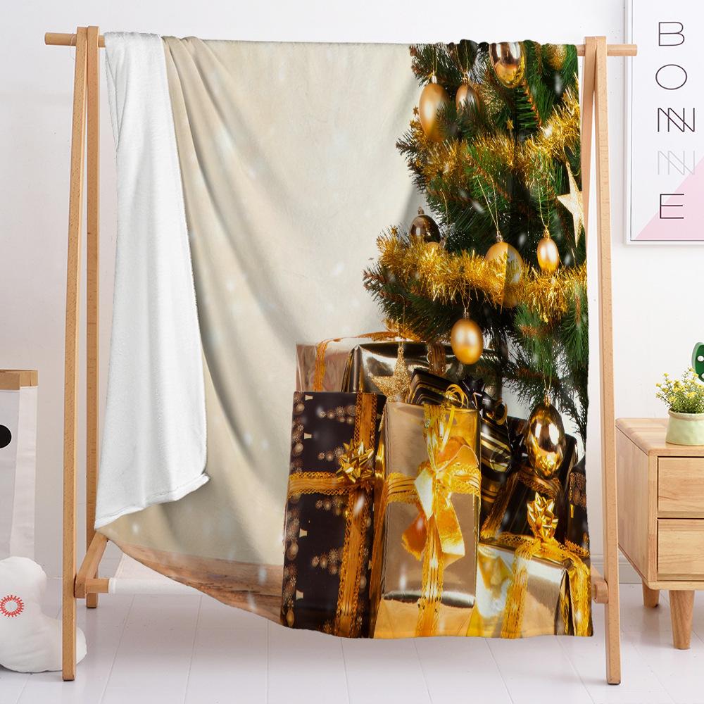 Flannel Blanket Christmas Day Blanket Blanket Digital Printing Universal in All Seasons