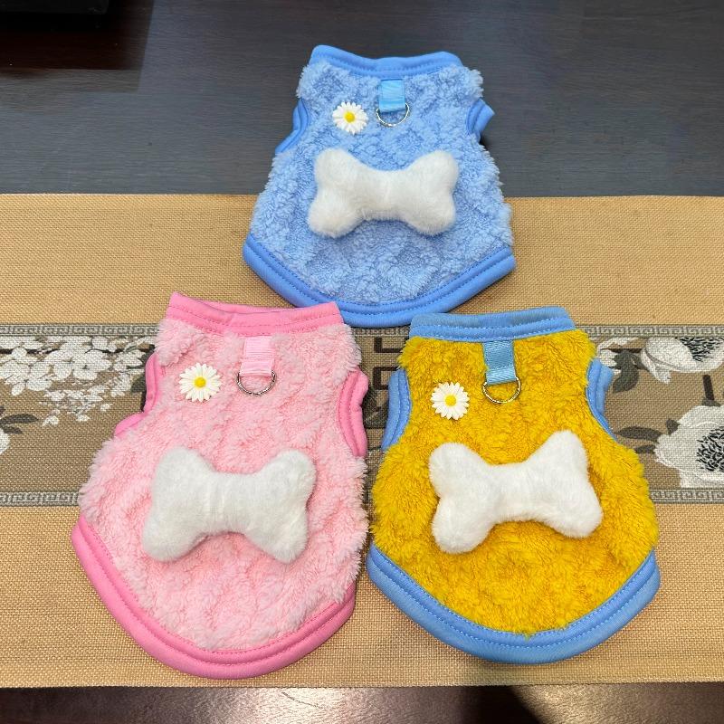 Dog cat clothes winter vest pet clothes warm cute cartoon Bigbear teddy puppet pet clothes