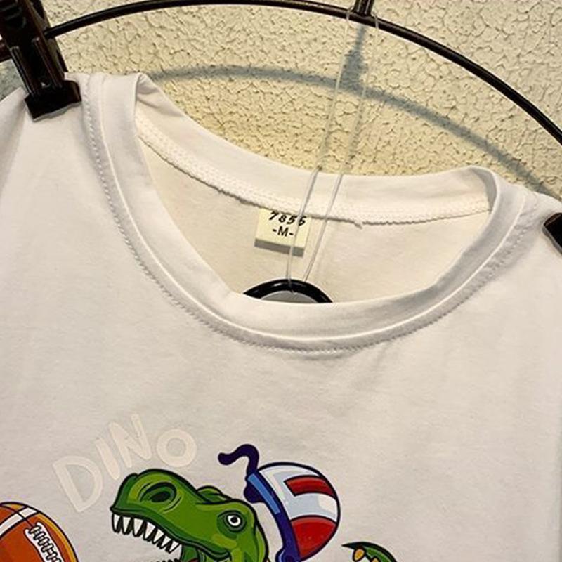Костюм из двух предметов, костюм для мальчика, летняя одежда, властный динозавр, красивая детская одежда для маленьких и средних размеров, детская одежда с короткими рукавами