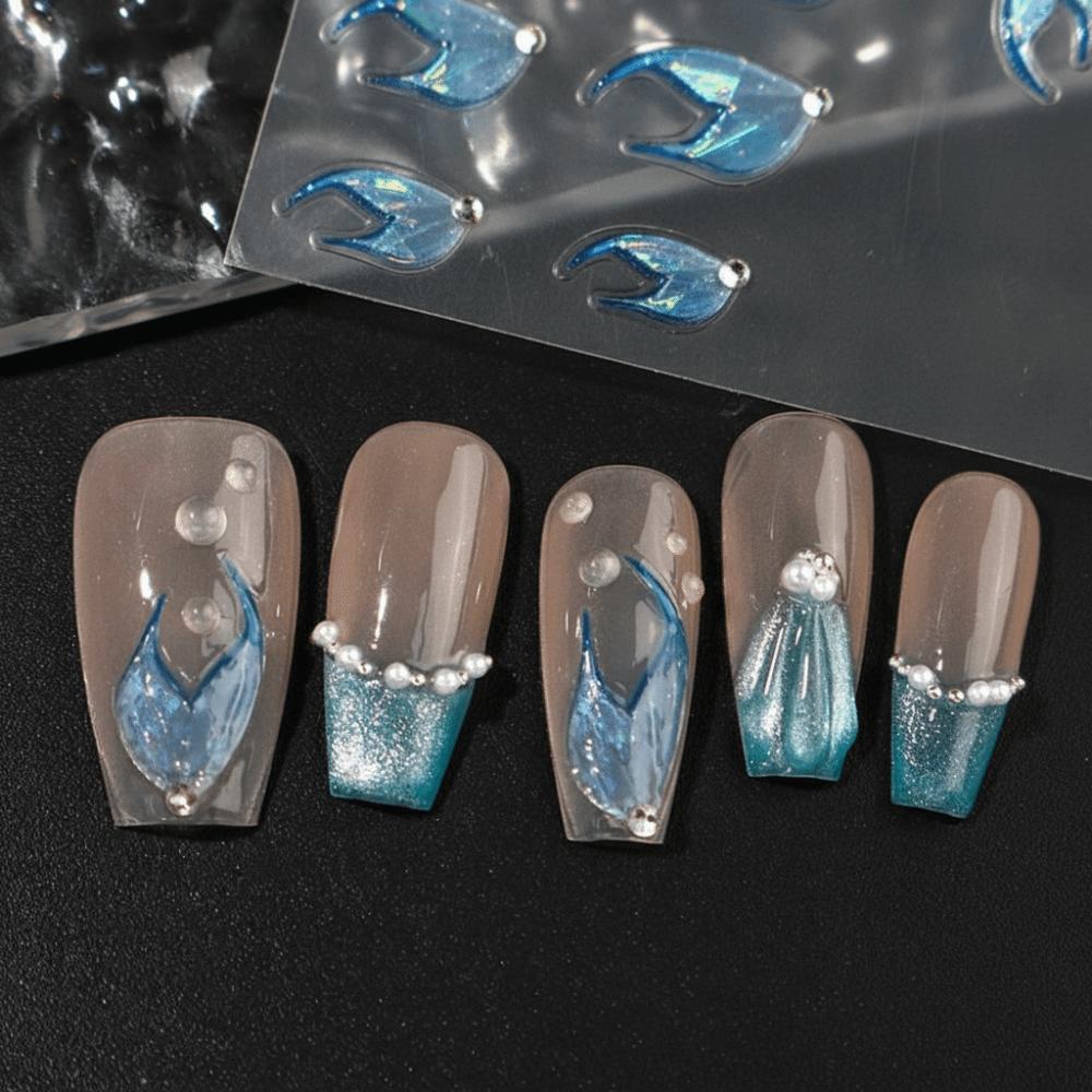 with Diamond Press on Nail Stickers Nail Decals for DIY Manicure Decorations