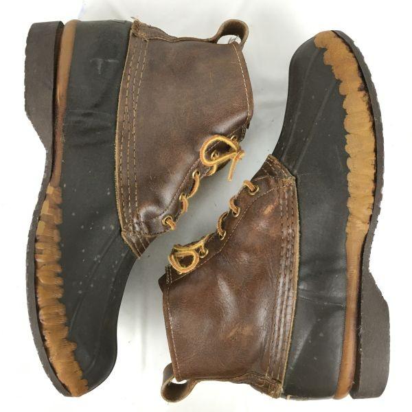 Винтажные короткие ботинки L.L.Bean 70-80-х годов, США, 26.5-27.5, коричневая кожаная обувь(ИСПОЛЬЗОВАЛ)