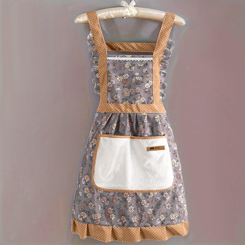 Кухонные фартуки женские цветочные фартуки принцессы Холст Кухонные фартуки Кухонный нагрудник для ресторана Садоводство Кухонный фартук