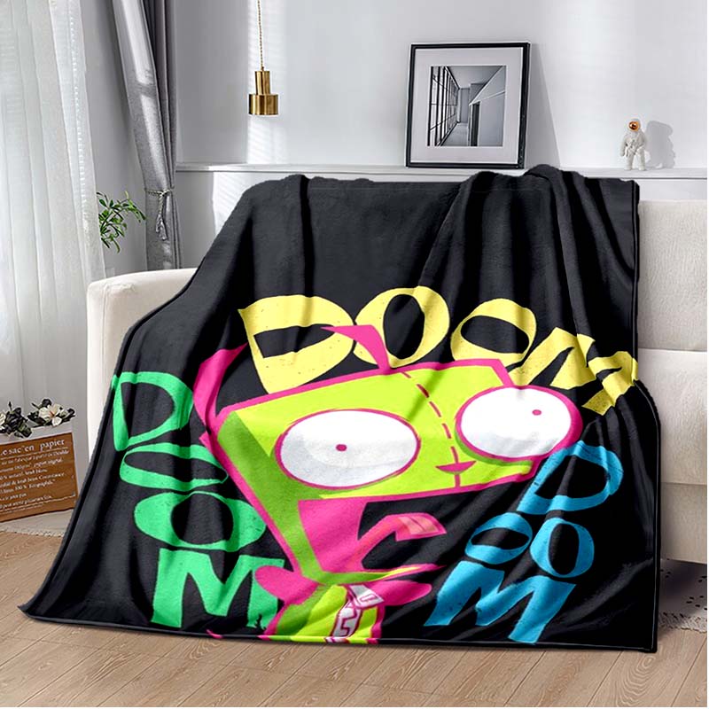 Одеяло с героями мультфильмов Invader ZIM Gir, уютное мягкое одеяло, одеяло для дивана, прочный декор для детей, женщин и мужчин, дорожное одеяло, мягкое покрывало