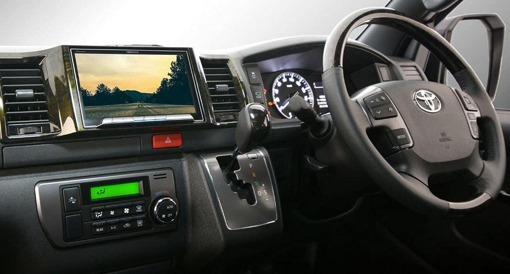 Kanac Planning Car AV Installation Set for Toyota Hiace Super GL Standard Body Vehicles with Navigation Black Wood Grain Panel TBX-Y025 8-inch System,