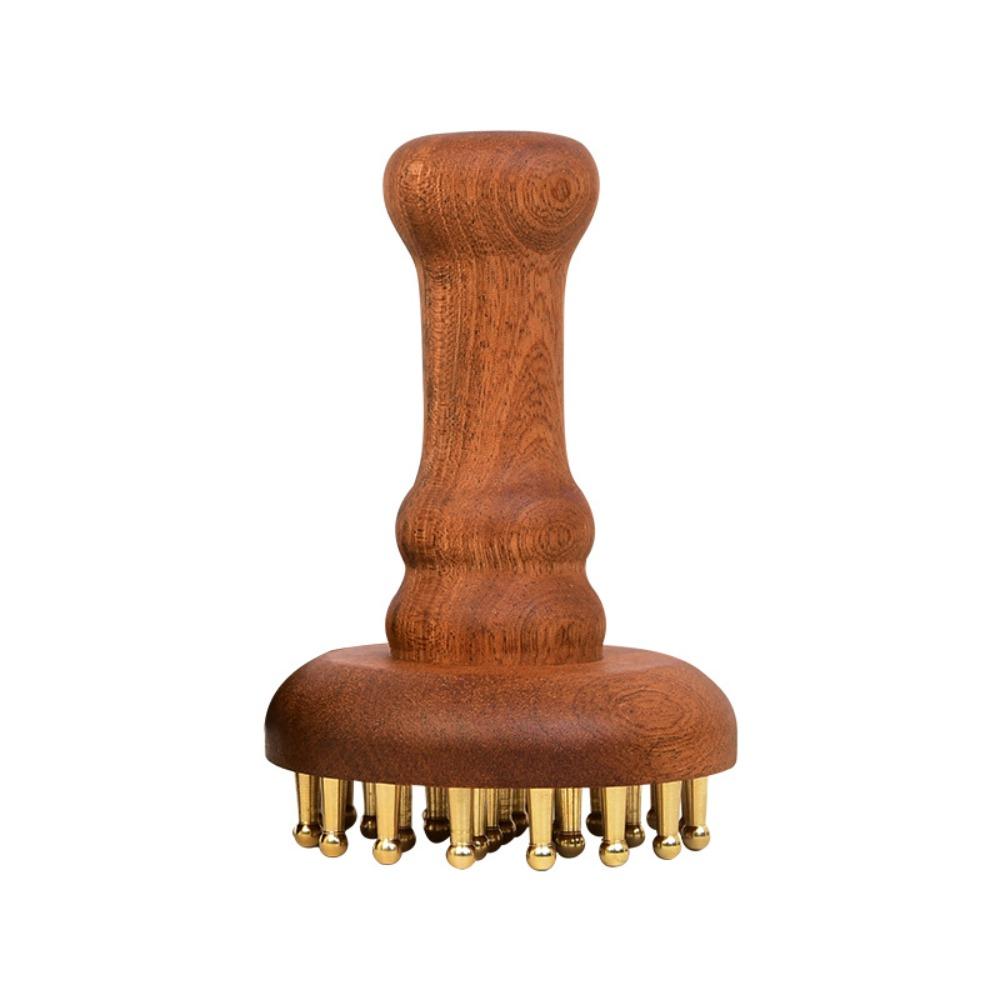 Wooden Handle Wood Massage Brush Copper Head Body Sculpting Tool Meridian Massager Full Body