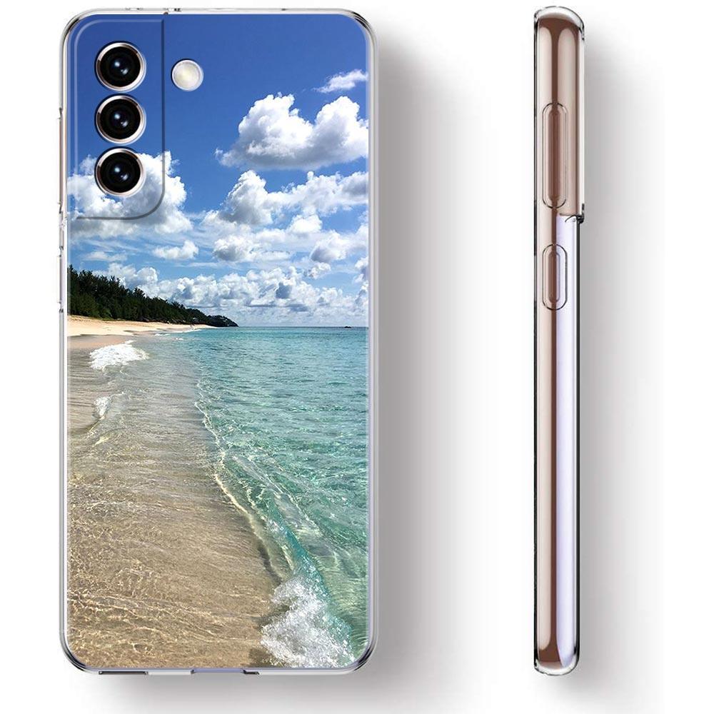 Морская синь Пляж Небо Прозрачный Силиконовый Чехол Для Телефона Для Samsung Galaxy S23 S22 5G S20 Ultra S21 FE 5G S10E S9 S8 S10 Plus Мягкая Крышка