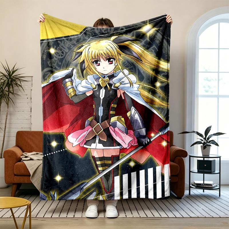 Magical Girl Nanoha Soft and comfortable flannel Suitable for sofas living rooms outdoor camping travel and also makes a great anniversary gif