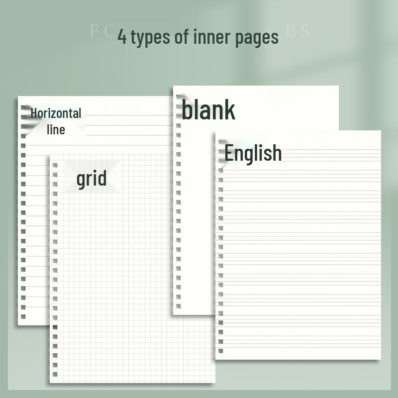 Spiral Bound A5/B5 Notebook: Lined, Grid, & Blank Pages, Ideal for Students and Planning