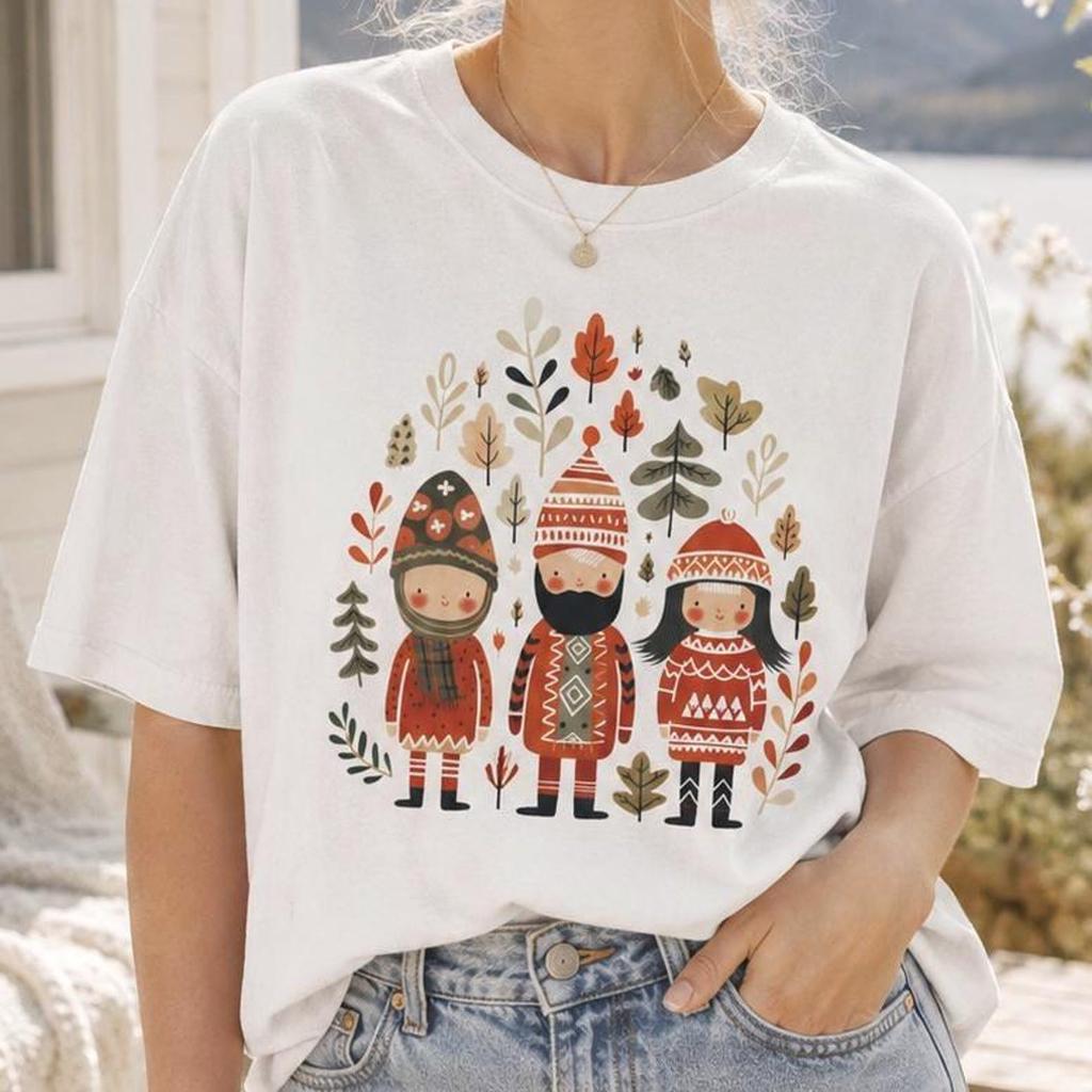 Forest Folk Family T-Shirt: Woodland Botanical Tee