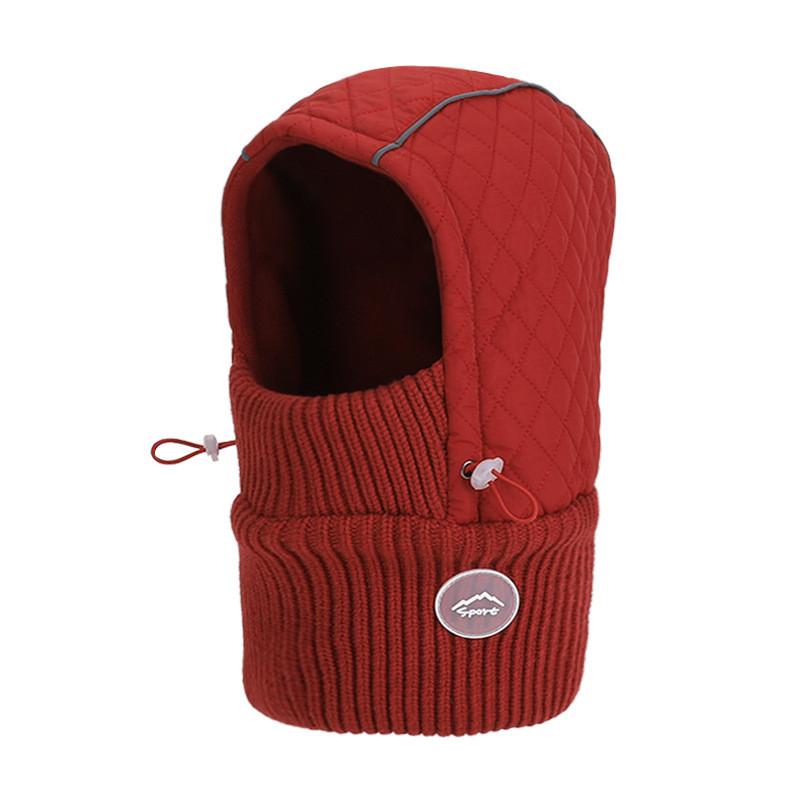 Winter Knit Hat Mask Balaclava With Fleece Lining For Outdoor Cycling And Cold Weather