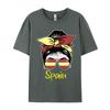 Spain Flag Heart Heartbeat For Spain Men Girl Cute Men's Top T-Shirts Tops Shirt Printed Tops Shirts Camisas Basicas Hombre