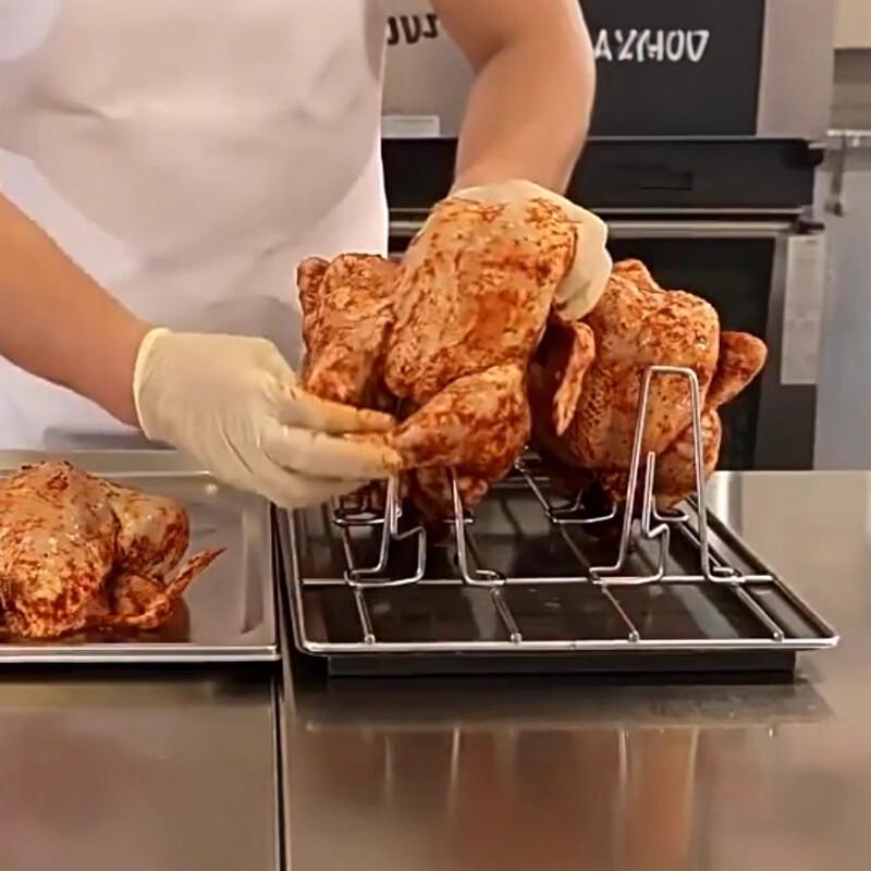 ZISIZ Стойка для жарки утки/курицы из нержавеющей стали 304, 6-головая