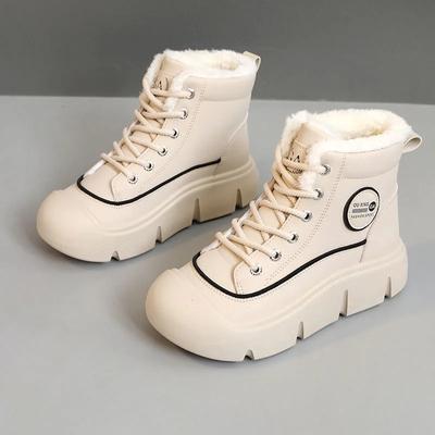 Зимняя женская обувь, новые высокие повседневные кроссовки на платформе, увеличивающие рост, обувь для женщин, плюшевая теплая хлопковая обувь Zapatos Mujer