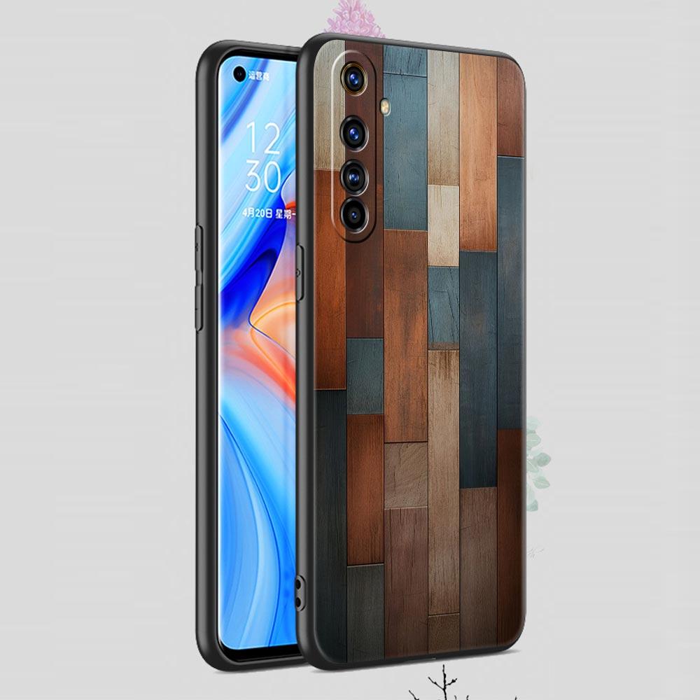 Чехол из дерева с текстурой под дерево класса люкс для Realme C67 C63 C55 C53 C35 C25 C21 GT 2 3 5 6 10 11 12 13 Pro 5G Мягкий ТПУ Чехол для телефона