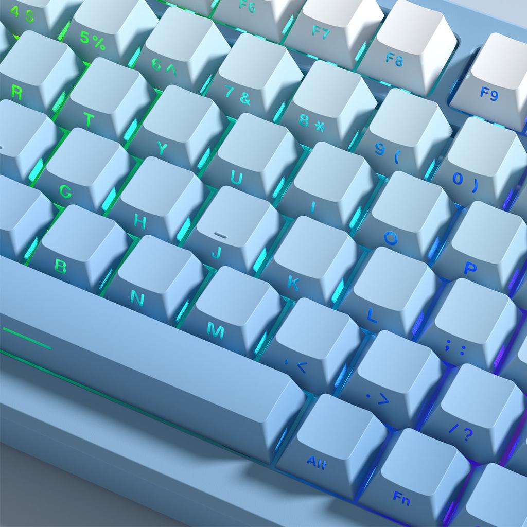 Xiaomi Градиентные синие кейкапы с боковой печатью, профиль Cherry, double shot PBT, 136 клавиш для переключателей Cherry Gateron MX, игровая клавиатура